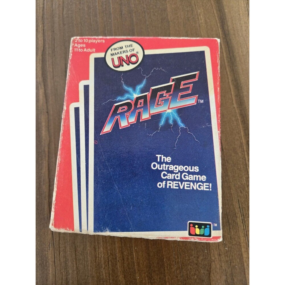 Vtg NOS Intl Games Rage Revenge Card Game 2-10 Players Age 11+ Games 100 1983